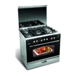 Unionaire ICook Gas Cooker 5 Burners Silver × Black C6080SSNC511IDSC