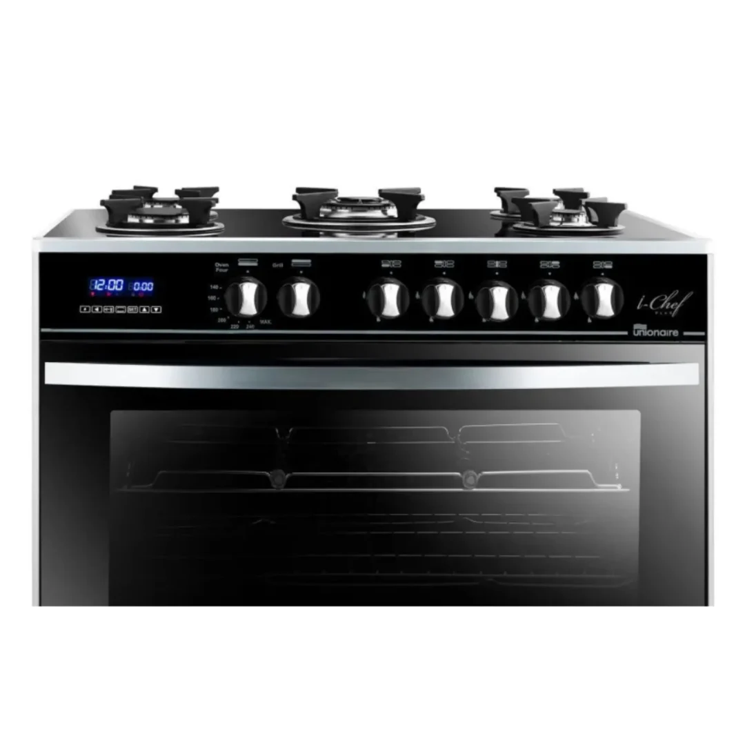 Unionaire I-Chef Cooker 5 Burners Digital Gas  Black C6090GSAC383IDSHS