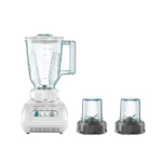 TORNADO Electric Blender 250 Watt with 2 Mills and Stainless Steel Blades 1.5 Liters White MX900/2