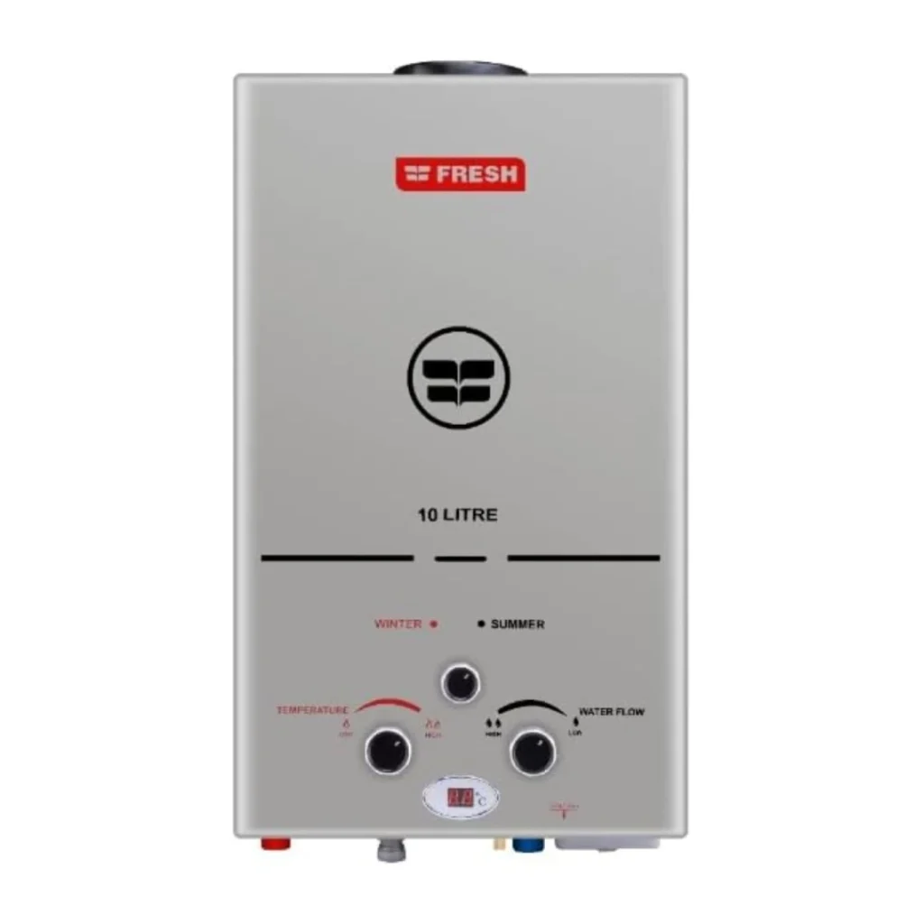 Fresh Gas Water Heater With Chimney 10 Liters Silver  SPA