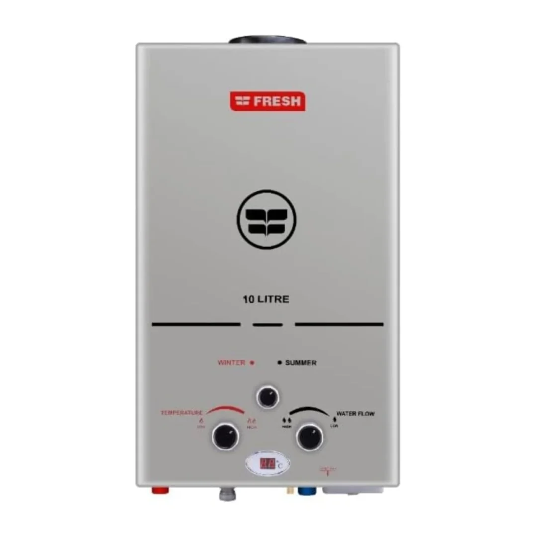 Fresh Gas Water Heater With Chimney 10 Liters Silver  SPA