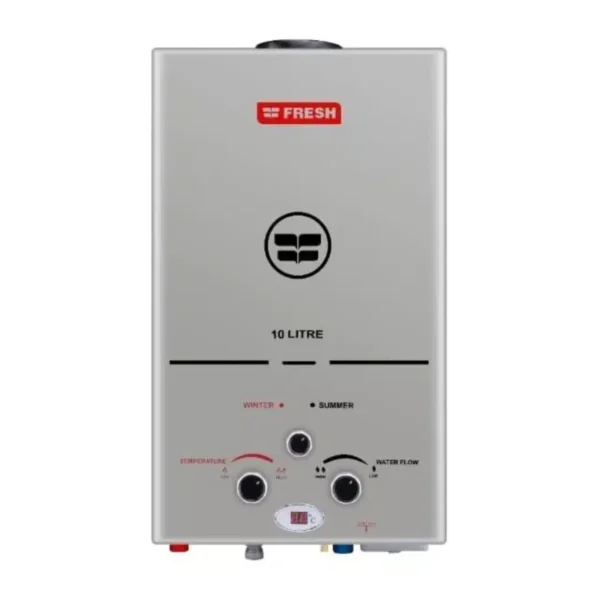 Fresh Gas Water Heater With Chimney 10 Liters Silver  SPA