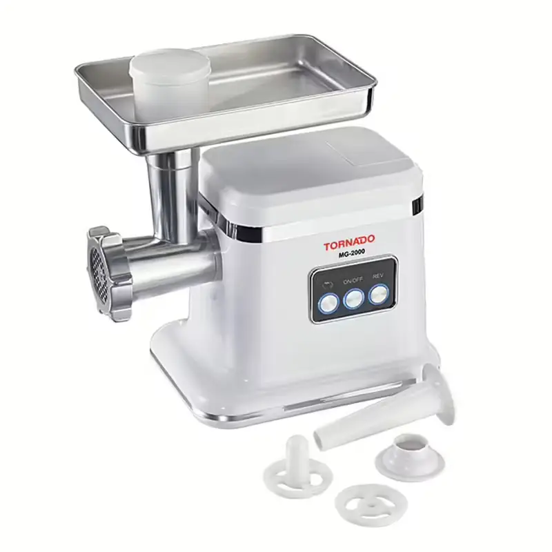 Tornado Meat Grinder Stainless Steel Turbo Speed White 2000 Watt MG 2000