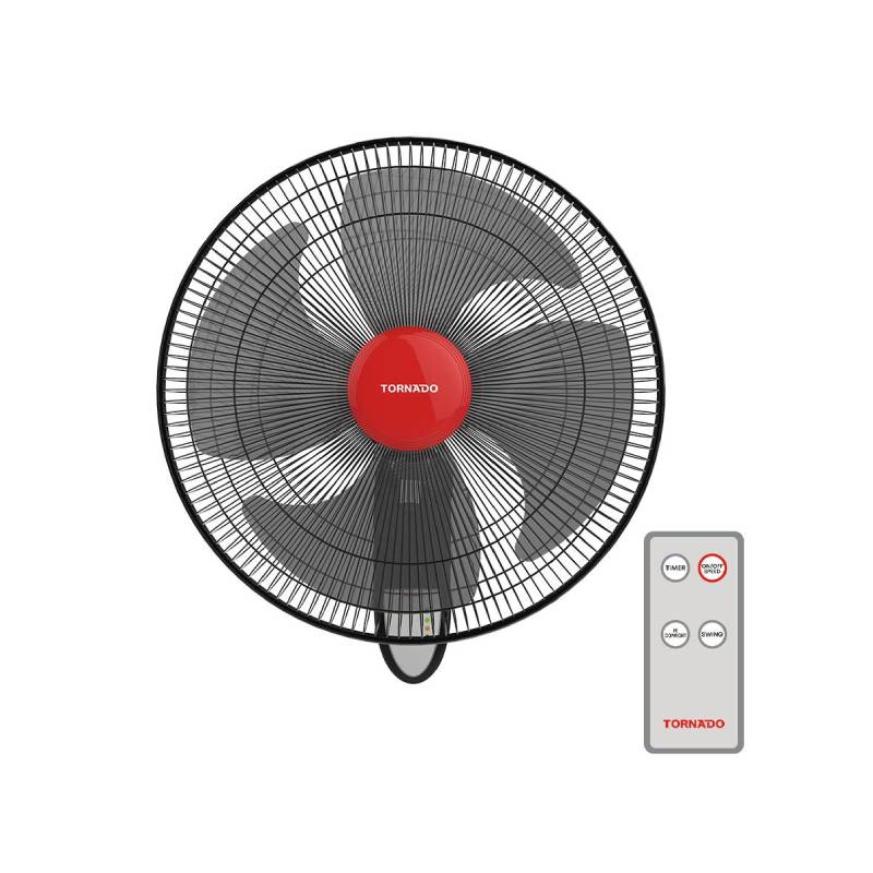 Tornado Wall Fan 16 Inch 4 Blades Remote Black EPS-16R
