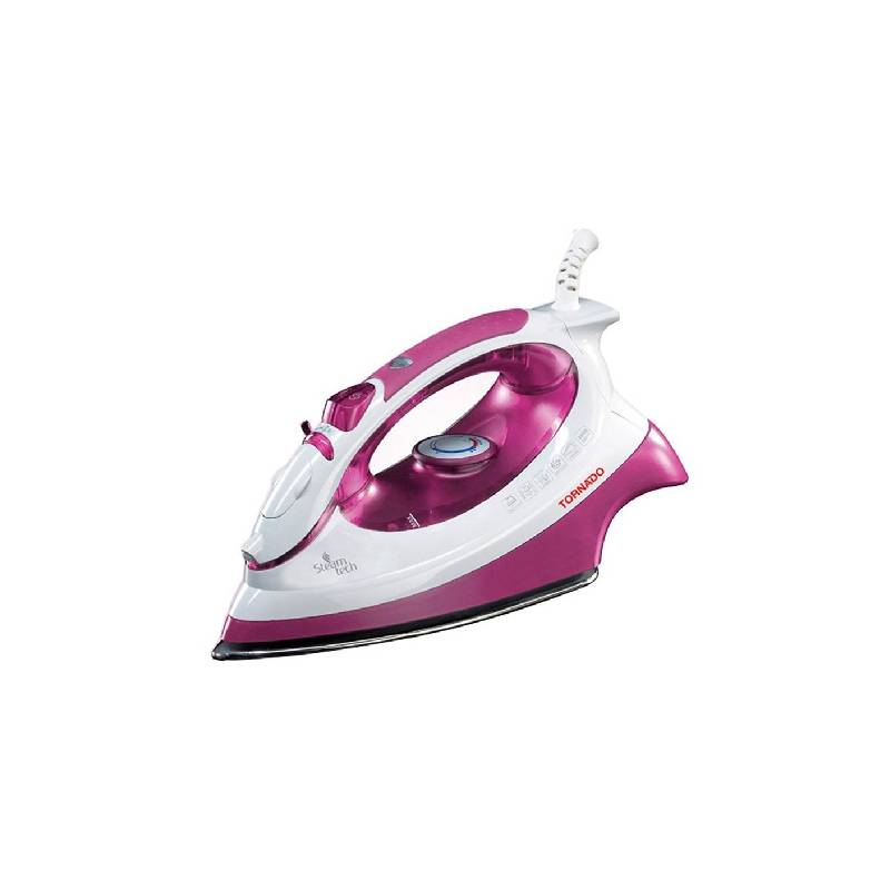 Tornado Steam Iron 2000 Watt Teflon Soleplate Purple × White TA-2000S
