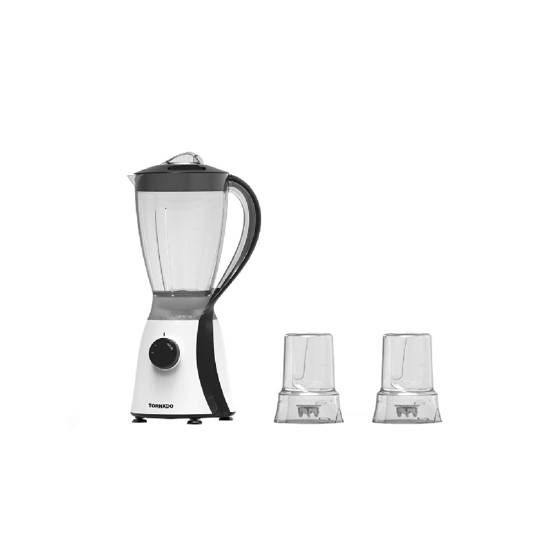 Tornado Electric Blender 600 Watt 1.5 Liter 2 Mills Black TB-600/2