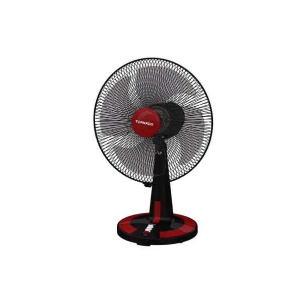 Tornado Desk Fan 16 Inch 4 Blades 3 Speeds Black x Red TDF16