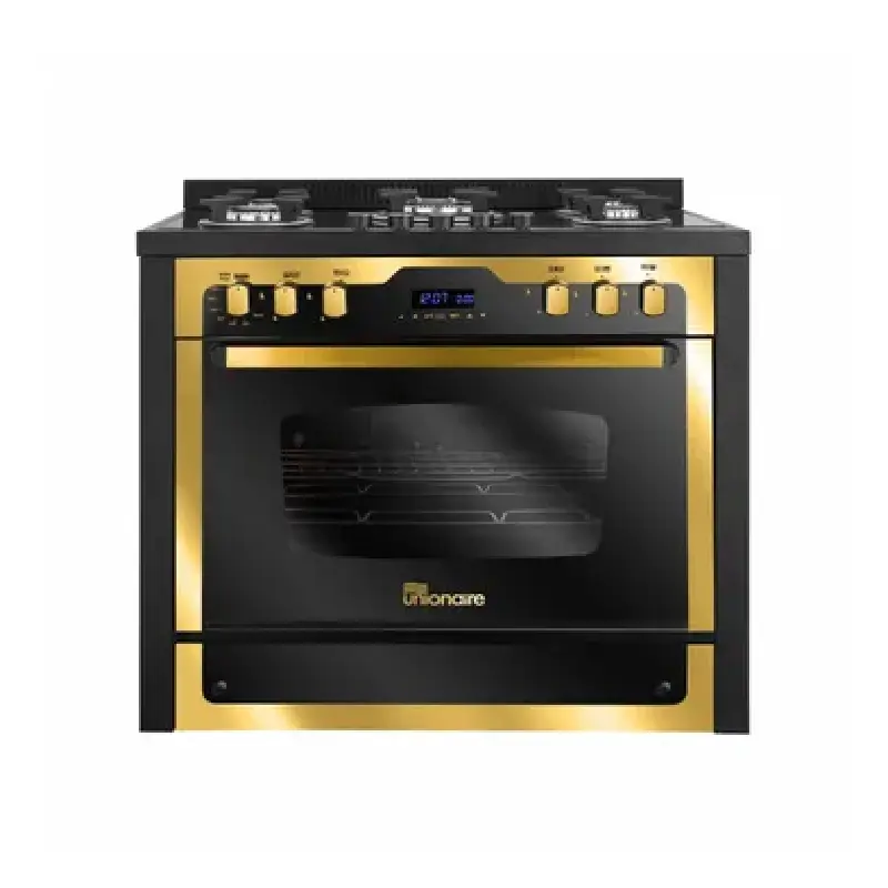 Unionaire IChef Smart Gas Cooker 5 Burners Black x Gold C6090GB1GC383IDSPSPC