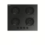 Fresh Built In Hob 4 Burners Black Glass Safety Cast Iron HFR60CMGC1(9621)