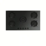 Fresh Built In Hob 5 Burners Black Glass Cast Iron Safety HFR90CMGC1(8871)