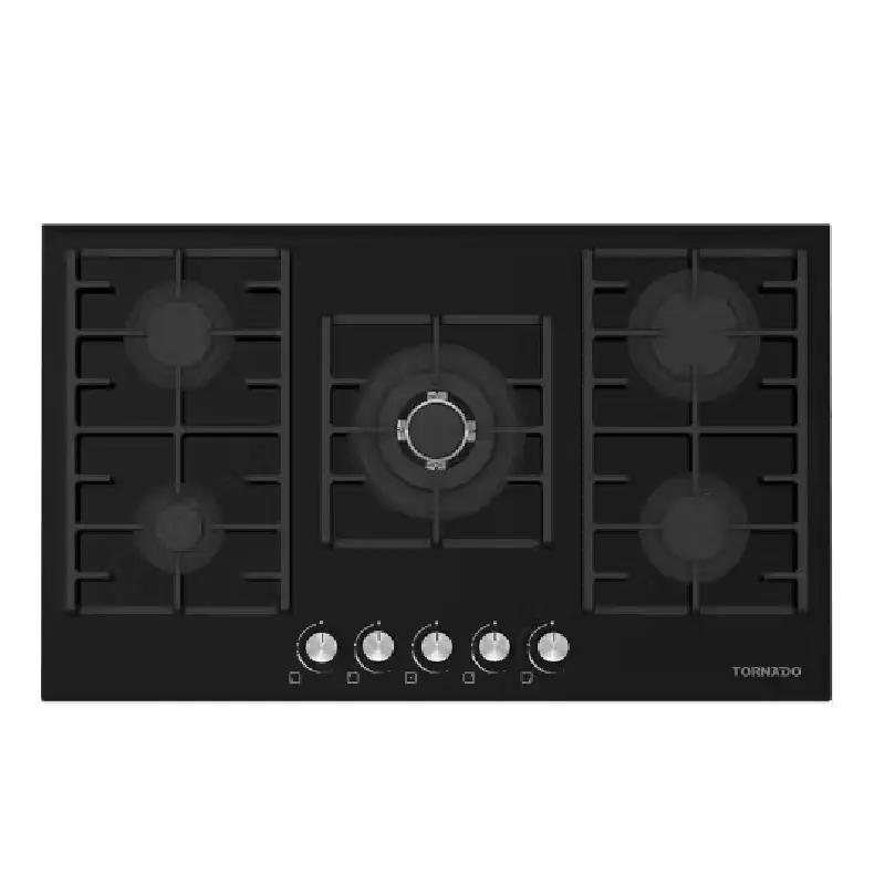 Tornado Built In Hob 5 Burners Black Glass GHVM90CCUG