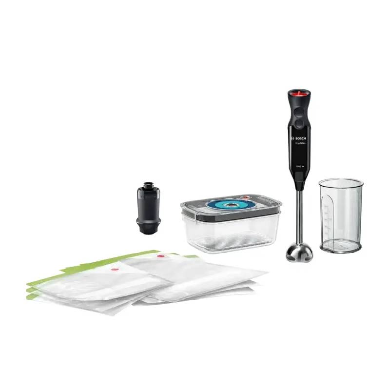Bosch Hand Blender Ergo Mix 1000 Watt With Vacuum Storage System Black MS6CB61V1
