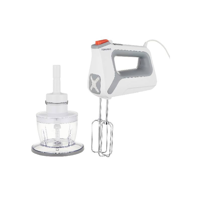 Tornado Hand Mixer 400 Watt 5 Speeds Chopper White THM-400SS