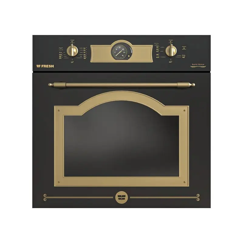 Fresh Built-in oven 60 cm black soft rustic electric grill 9643