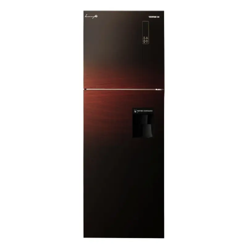 Fresh Refrigerator 426 Liters Digital Glass With Water Dispenser Burgundy FNT-DR540YGDR