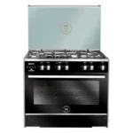 Unionaire Gas Cooker 5 Burners Max 11 Fan Stainless Steel × Black C69SS-GC-447-F-SO-2W-M11-AL