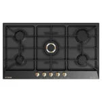 Fresh Built In Hob 5 Burners Rustic Black Cast 9613