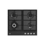 Beko Built In Hob 4 Burners Black Safety Cast Iron HIAW64225BX