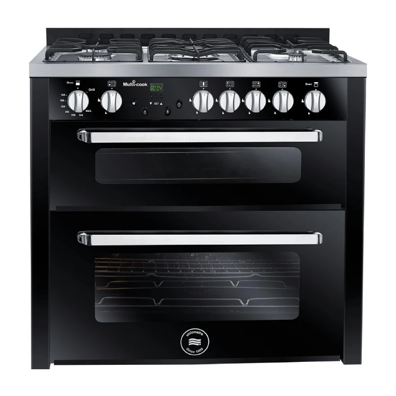 Unionaire Freestanding Gas Cooker 5 Burners Multicook Digital Stainless Steel 2 Ovens C69SSGC383IDSFDVAL