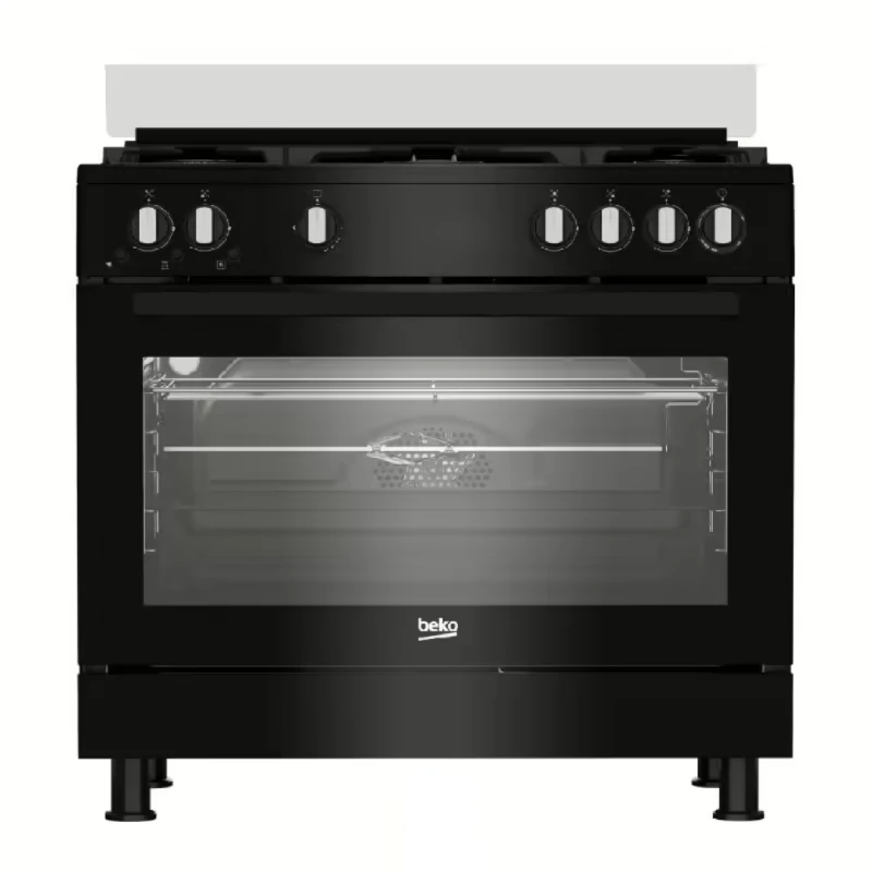 Beko Freestanding Gas Cooker 5 Burners Black Full Safety GGR15115DXNB