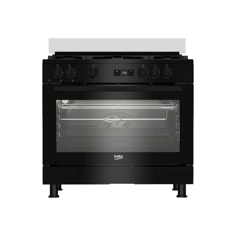 Beko Cooker 5 Burners Freestanding Gas Full Safety Black GGR15325FXNB