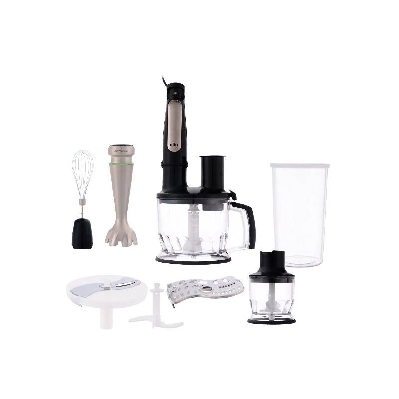 Braun Hand Blender MultiQuick Multifunction 1000 Watt 1.5 Liter Black × Silver MQ7085