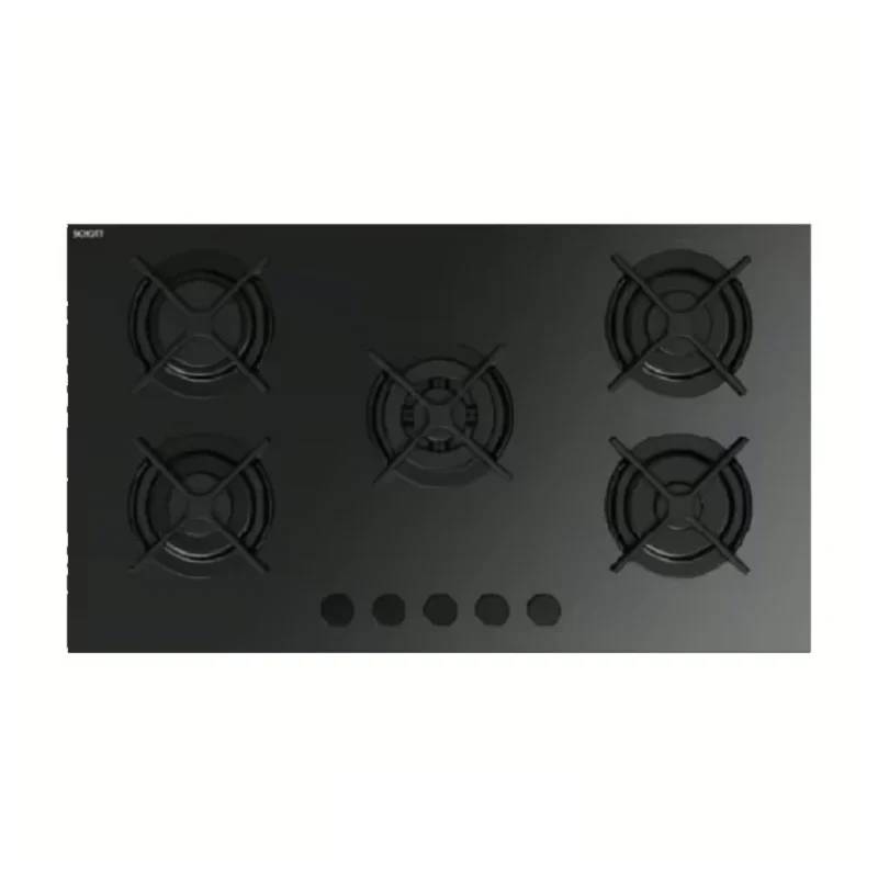Fresh Built In Hob 5 Burners Glass Full Safety 9606