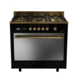 Fresh Rustic Gold Gas Cooker 5 Burners Black 10094