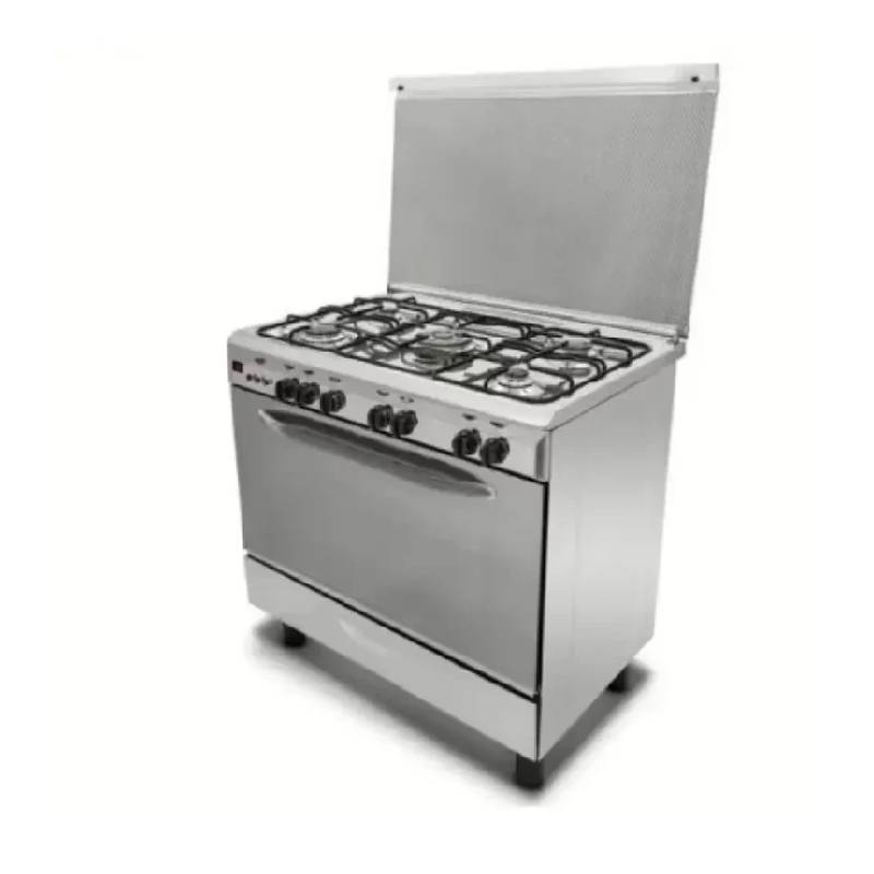 Kiriazi Gas Cooker 5 Burners Cast Iron Stainless Steel 9604F