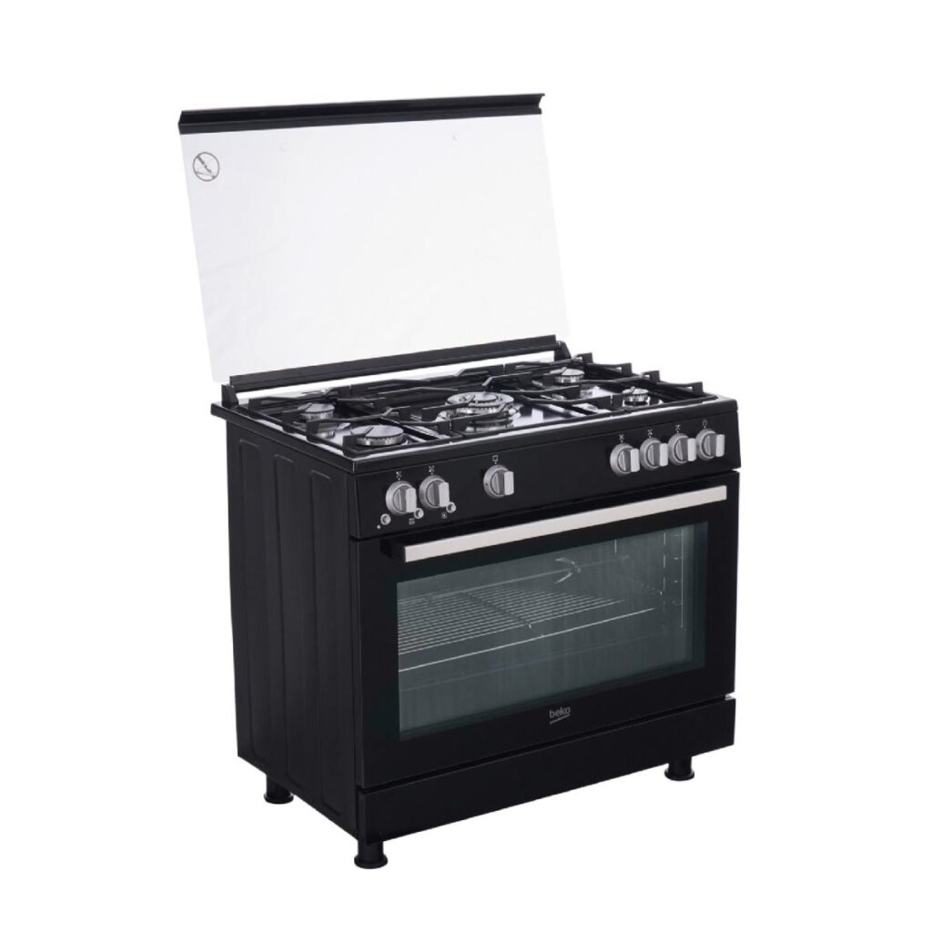 Beko Gas Cooker 5 Burners Black x Silver GGR1511DXNBE