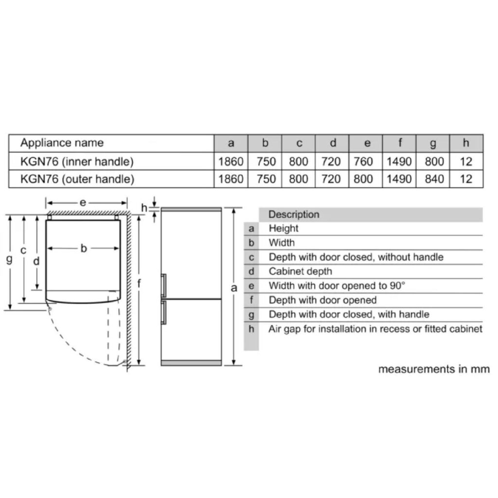 Bosch No Frost Bottom Mount Digital Refrigerator 526 Liters Stainless Steel KGN76CI3E8