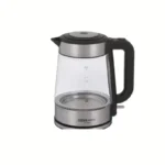 Black & White Kettle 2 Liters 2200 Watt Glass Silver KS-400