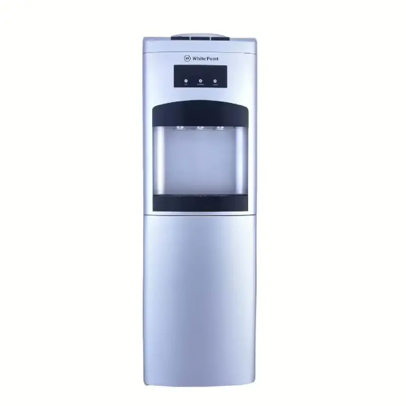 White Point Top-Load Freestanding Water Dipenser with Minibar Refrigerator Silver WPWD1316FS