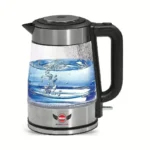 Black Stone Kettle 2 Liters 2200 watt Glass Silver BK-1000