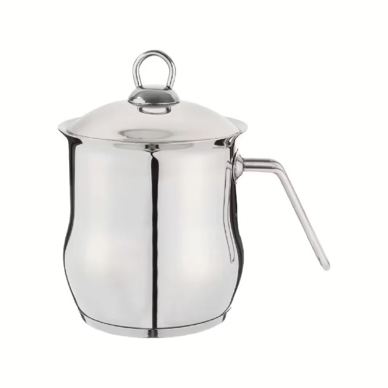 Turkish stainless steel milk pot 1.5 liters - silver