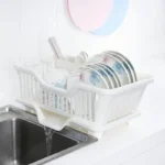 3 in 1 Plastic Dish Drainer and Cutlery Drainer, High Quality Removable Dish Drying Rack, Kitchen Dish Drying Rack and Organizer with Drain Tray, Polypropylene Plastic