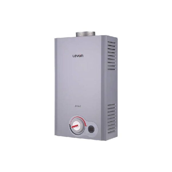 Levon Gas Water Heater 10 Liters With Digital Display & Adaptor Silver 6518121