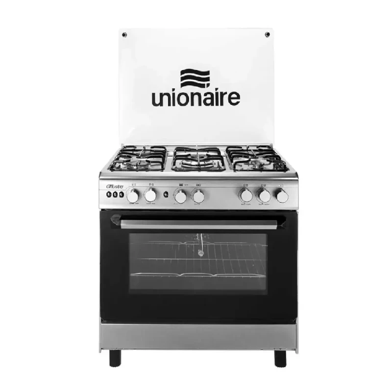 Unionaire Gusto Cooker 5 Burners Gas Silver With Fan C69SV-DC-443-ISOF-GU-AL