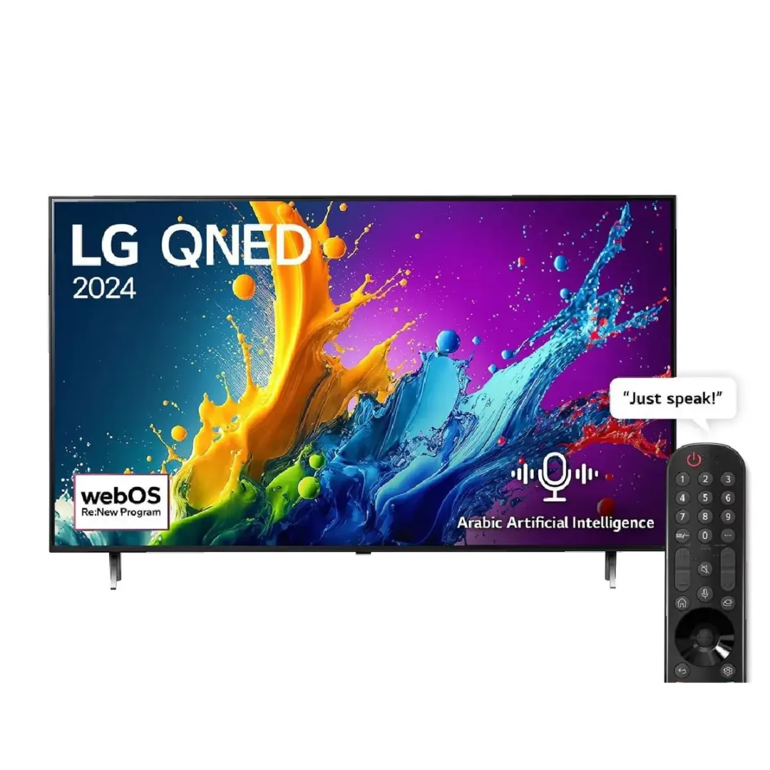 LG 55 Inch 4K UHD Smart QNED TV with Built in Receiver 55QNED80T6B