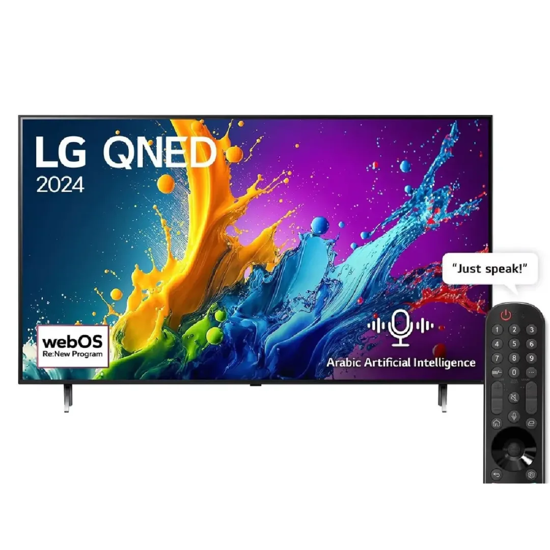 LG 65 Inch 4K UHD Smart QNED TV with Built in Receiver 65QNED80T6B