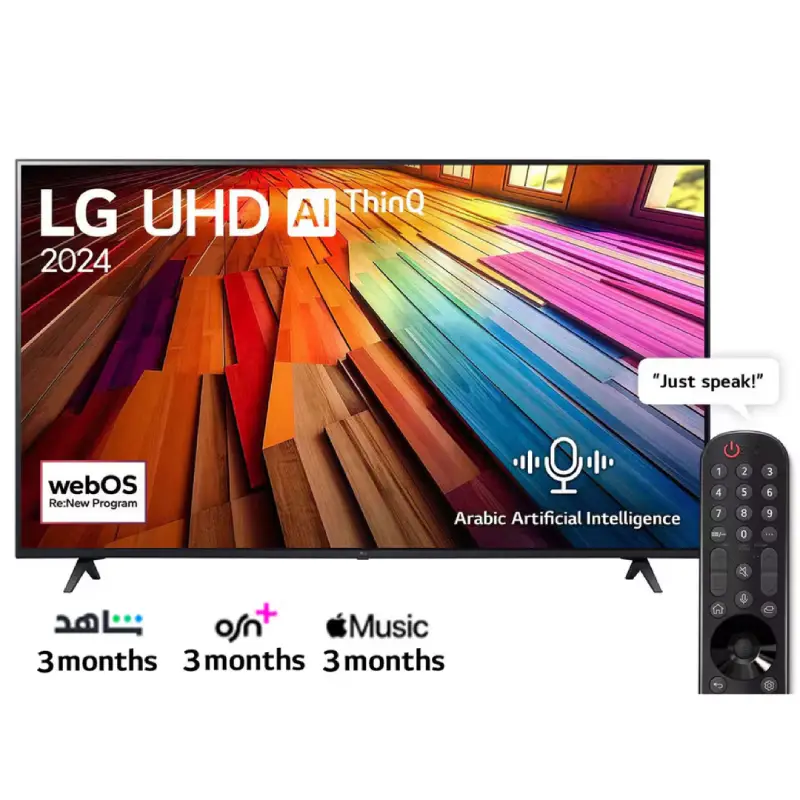 LG TV 50 Inches 4K UHD Smart LED Built in Receiver Black 50UT80006LB