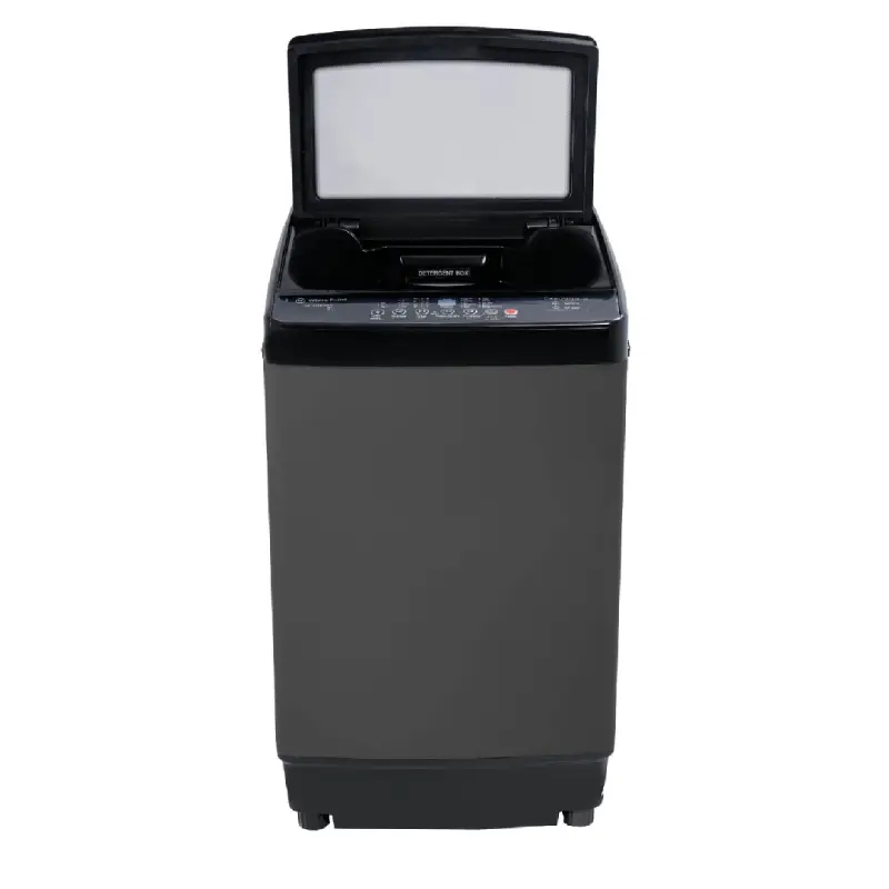 WhitePoint El-Abd Washing Machine 10kg Top Loading Black Glass Door Silver WPTL10DGBAL