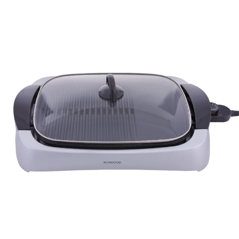 Kenwood Grill 2000W Pyrex Lid International Warranty Silver & Black HG266