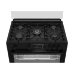 Beko Gas Cooker 5 Burners 90 Cm Black BGGR11225GB