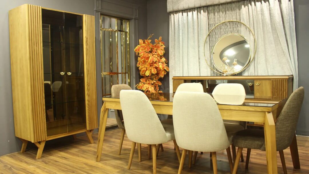 Marseille Dining Room Set - Premium Plywood & Red Beech Wood with Turkish Accessories