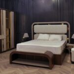 غرفة نوم كاملة لامور ( سرير + دولاب + تسريحة + كمود + بانكت + بف)