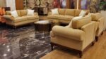 Wooster 6-Piece Living Room Set Red Beech Wood Imported Fabric High-Density Foam
