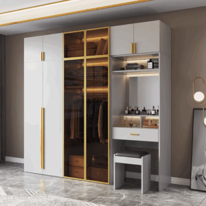 دولاب MDF ماليزي 2 باب زجاج