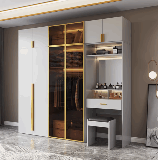 دولاب MDF ماليزي 2 باب زجاج