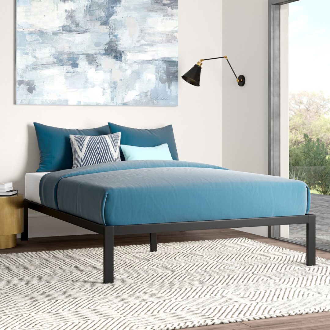 سرير ستيل Bed.14 مع قاعدة خشب ملل مقاس 200×140×30 سم